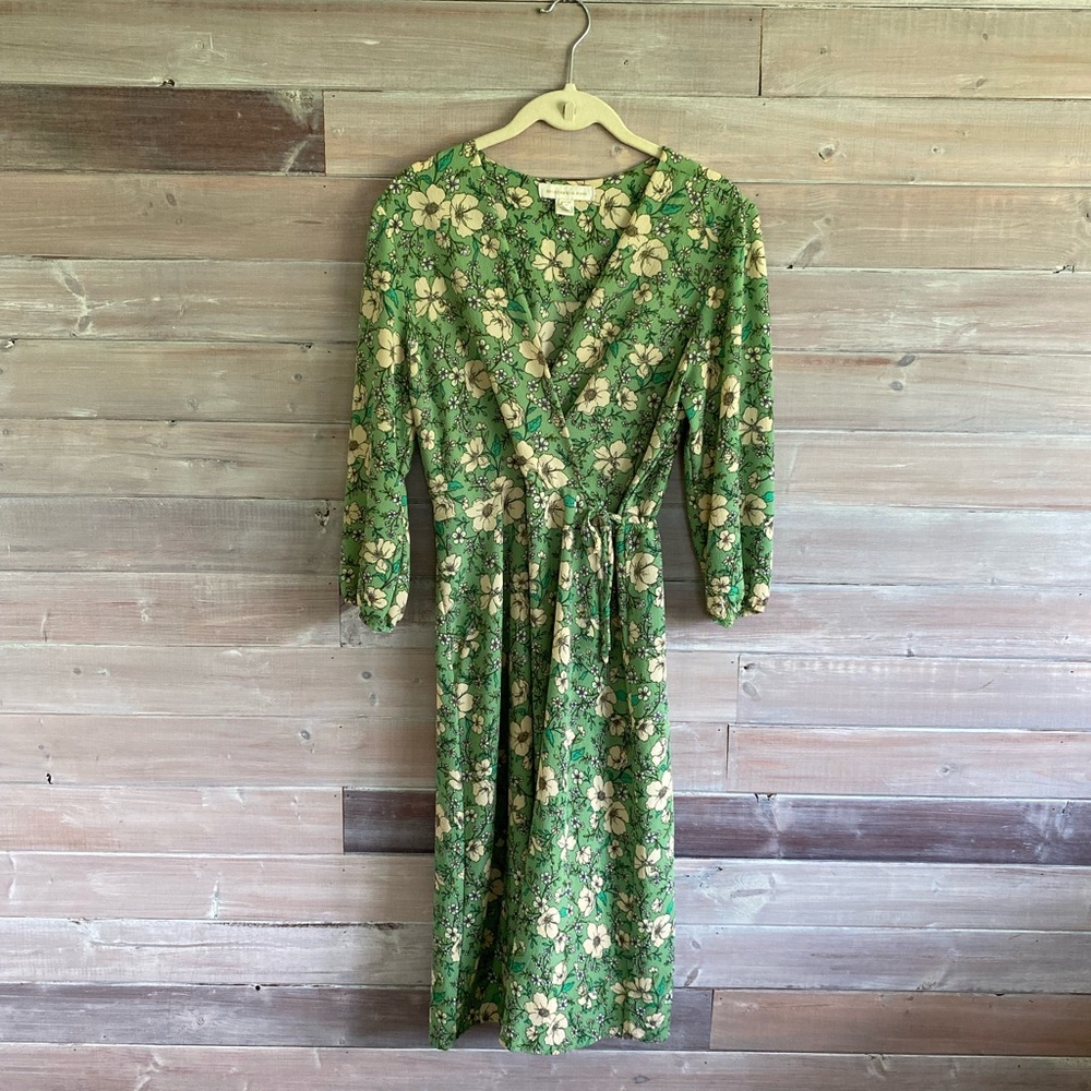 Monteau Los Angeles green floral dress size large